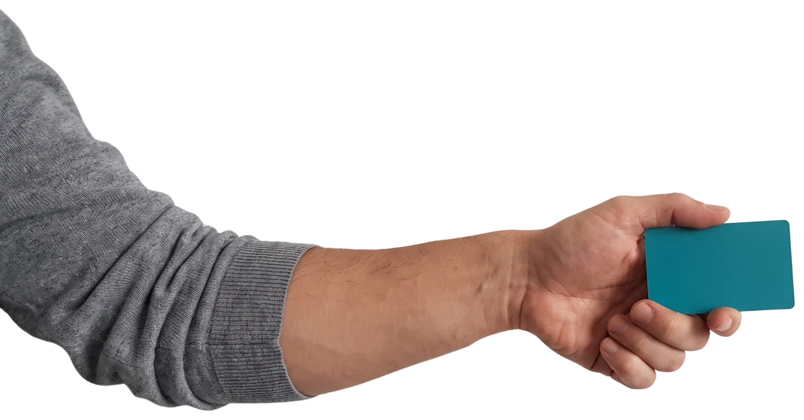 A hand holding out an insurance card